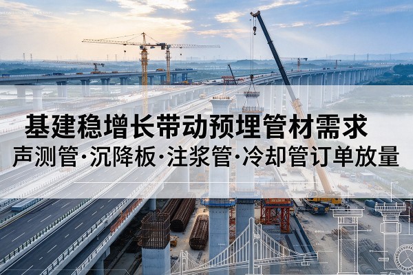万州区基建稳增长带动预埋监测管材需求，声测管、沉降板、注浆管订单持续放量